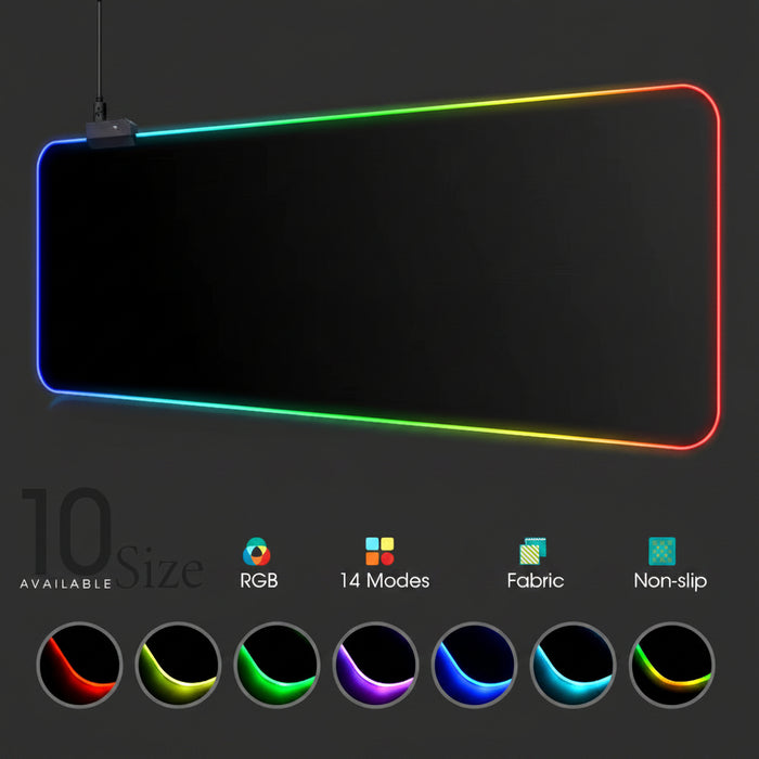 Mouse Pad Gamer RGB XL 90x40 – Iluminación LED + Superficie Speed